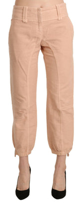 Ermanno Scervino Beige Mid Waist Cropped Cotton Trouser Pants -   -  Ermanno Scervino.
